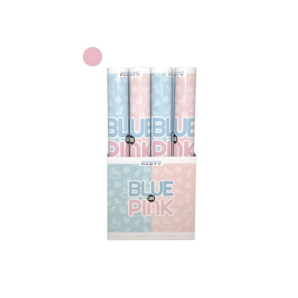 Tubo Sparacoriandoli gender reveal rosa 40 cm 1pz 01315