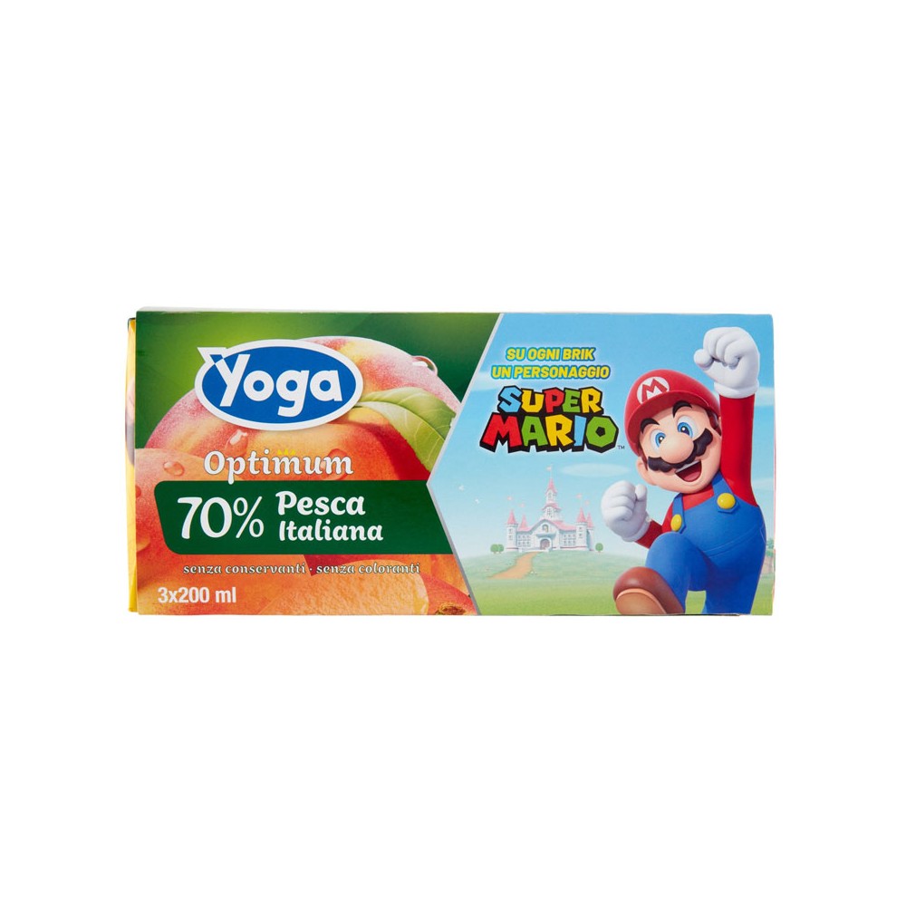 YOGA Succo Optimum Pesca Senza Zucchero Brick Ml 200 x 3 Pz