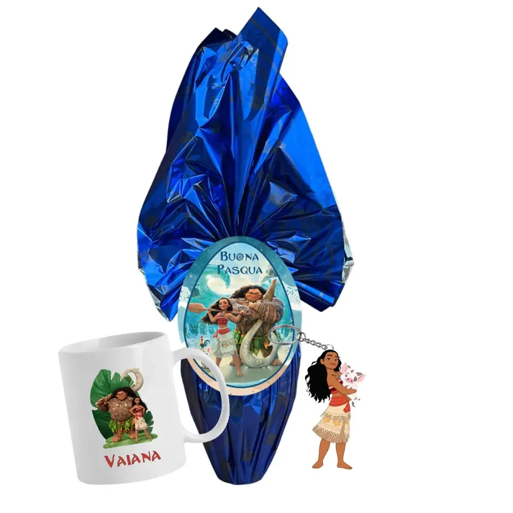 Uovo di Pasqua Oceania 2 Con portachiavi e tazza personalizzabile