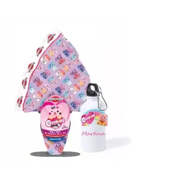 Uovo di Pasqua Coccolotti 240 gr + borraccia e sacca personalizzabile