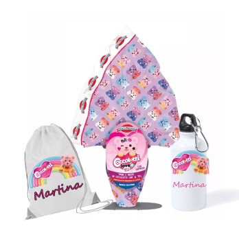 Uovo di Pasqua Coccolotti 240 gr + borraccia e sacca personalizzabile
