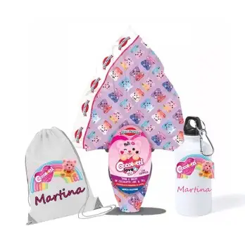 Uovo di Pasqua Coccolotti 240 gr + borraccia e sacca personalizzabile