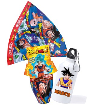 Uovo di Pasqua Dragonball + borraccia e sacca personalizzabili