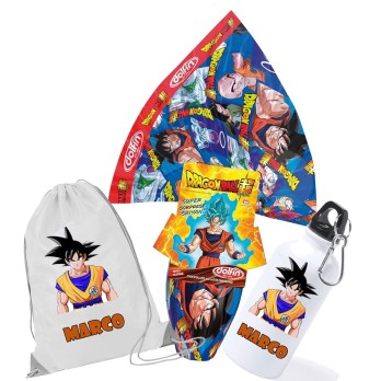 Uovo di Pasqua Dragonball + borraccia e sacca personalizzabili