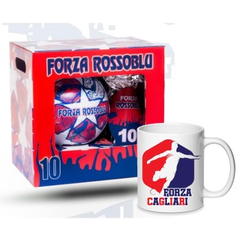 Uovo di Pasqua 150 g Rossoblu Cagliari Con Pallone n.5 e tazza