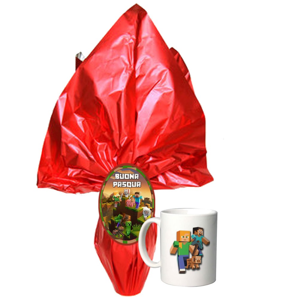 Uovo di Pasqua Minecraft Con portachiavi e tazza personalizzabile