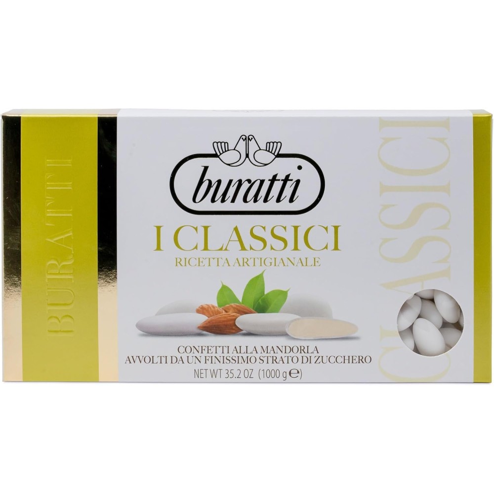 Buratti Confetti alla Mandorla Intera 1kg bianco rosa o celeste + 100 bustine