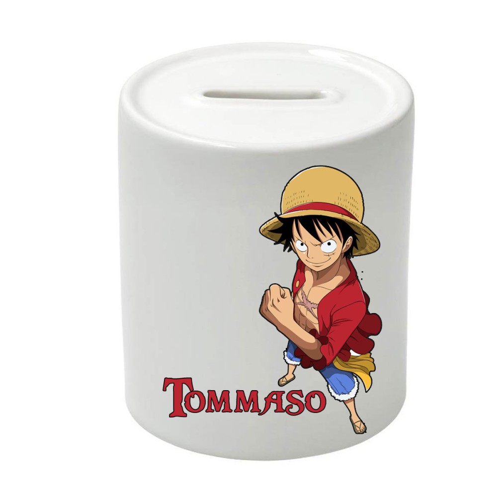 Salvadanaio in Ceramica One Piece personalizzabile