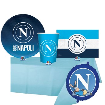 Set compleanno SSC Napoli calcio per 16 persone con palloncino