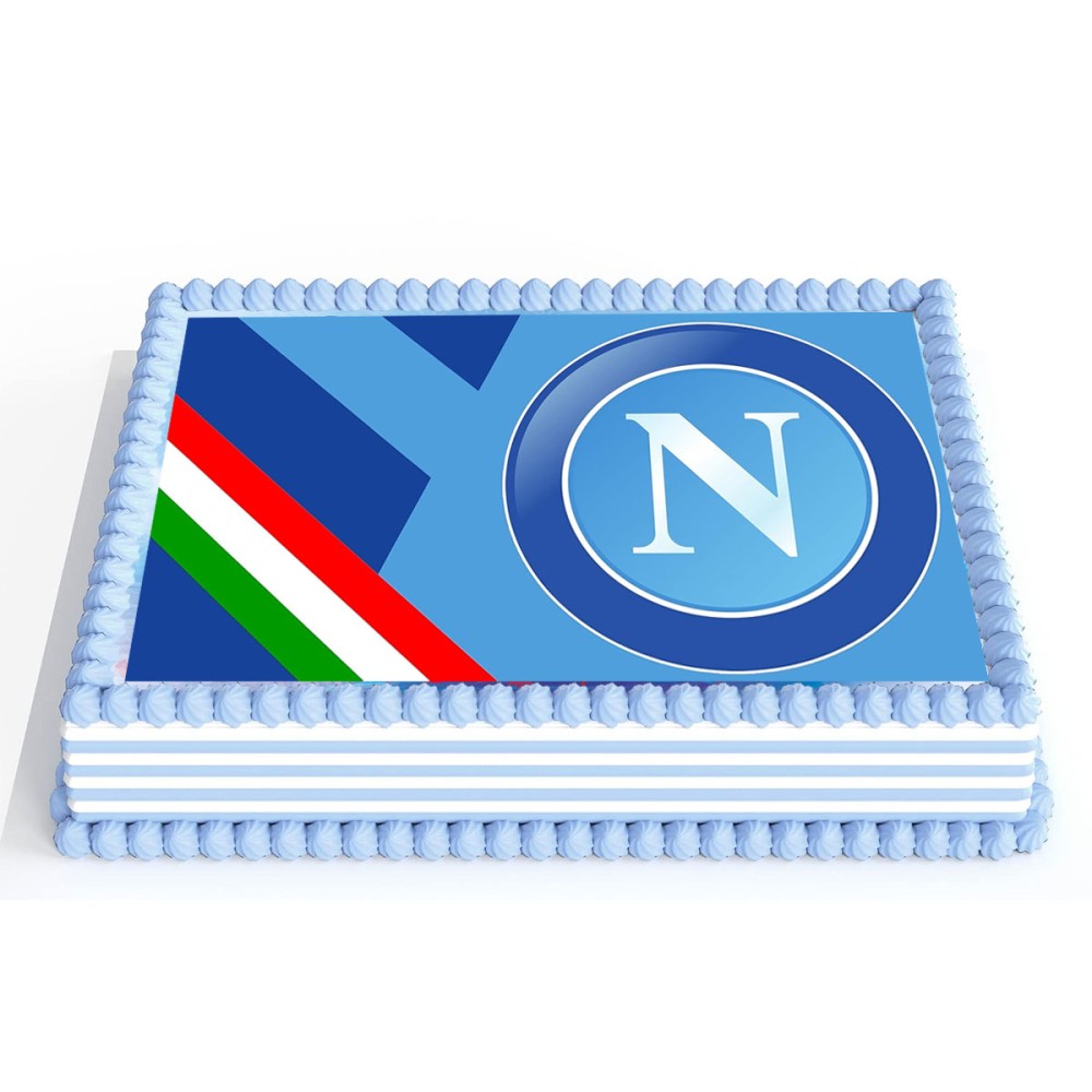 Cialda Napoli Bianco Azzurra rettangolare personalizzbile