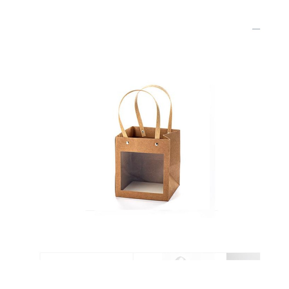 1 shopper in carta con finestra beige 15X15X17H cm A3075 23