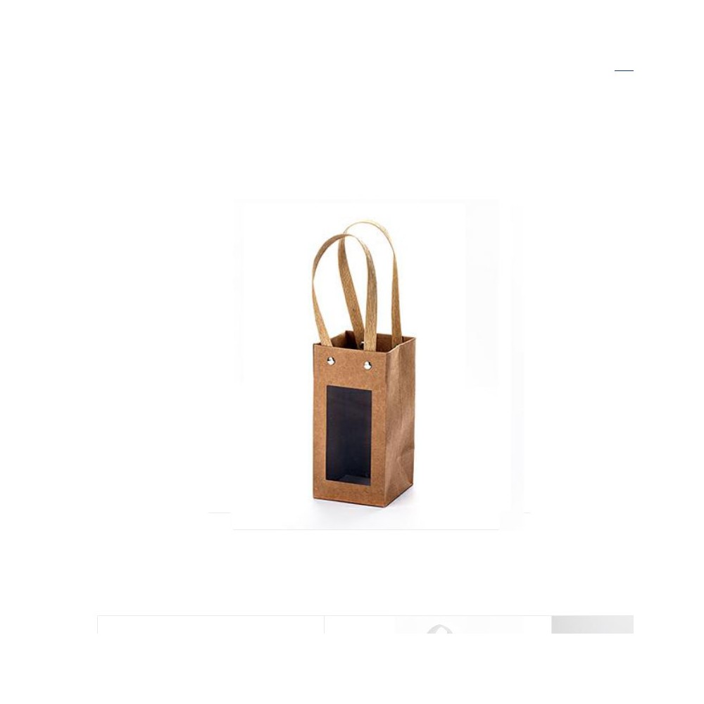 1 shopper in carta con finestra beige 8X8X16H cm A3074 23