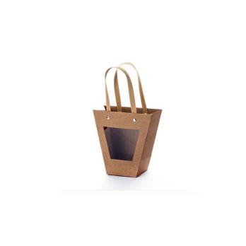 1 shopper in carta con finestra Beige 8x8x16hx16top cm A3094 23
