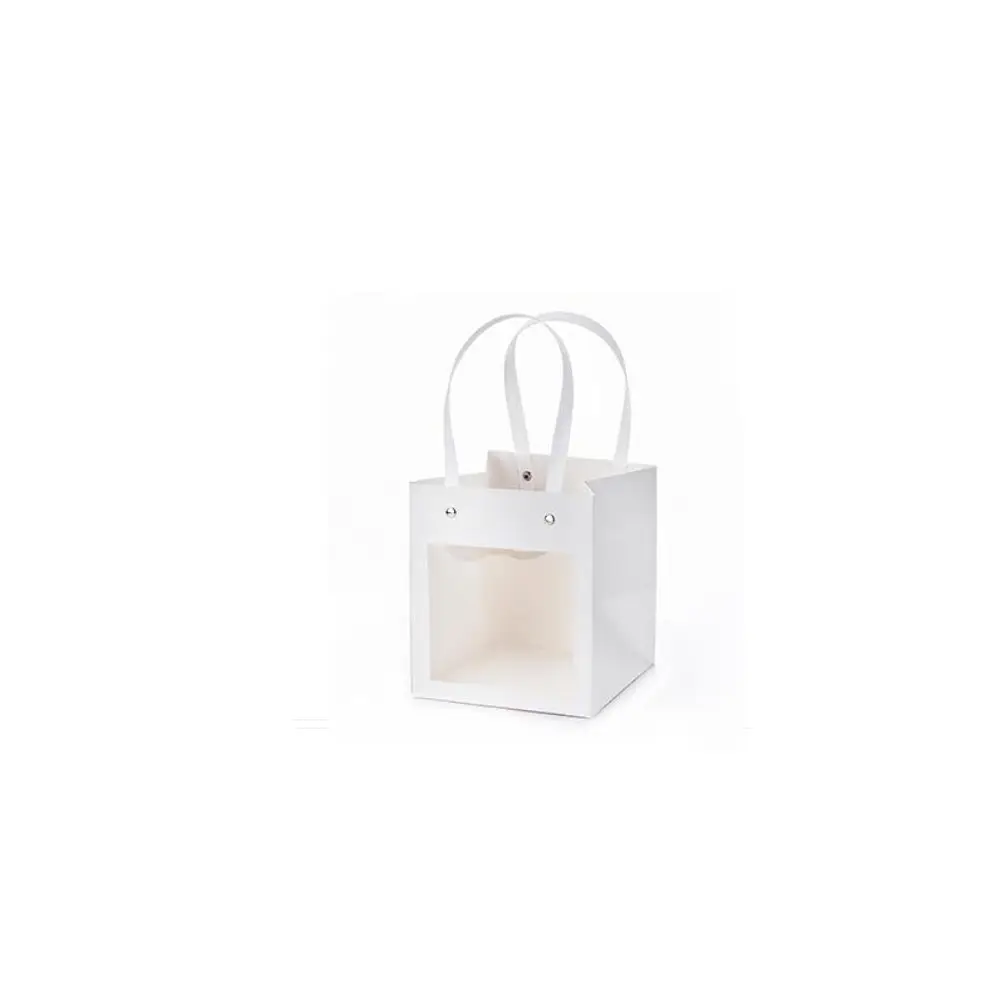 1 shopper in carta con finestra bianca 15X15X17H cm A3075 01