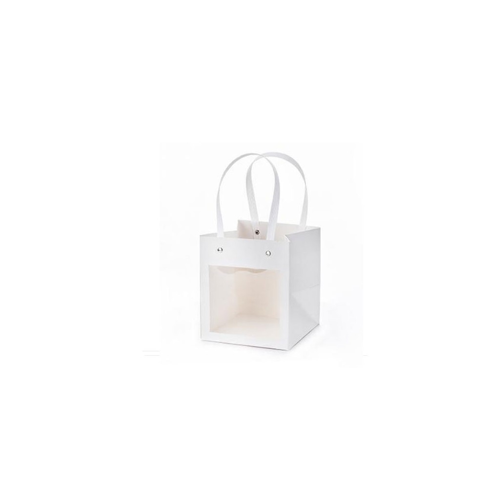 1 shopper in carta con finestra bianca 15X15X17H cm A3075 01