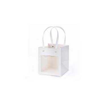 1 shopper in carta con finestra bianca 15X15X17H cm A3075 01
