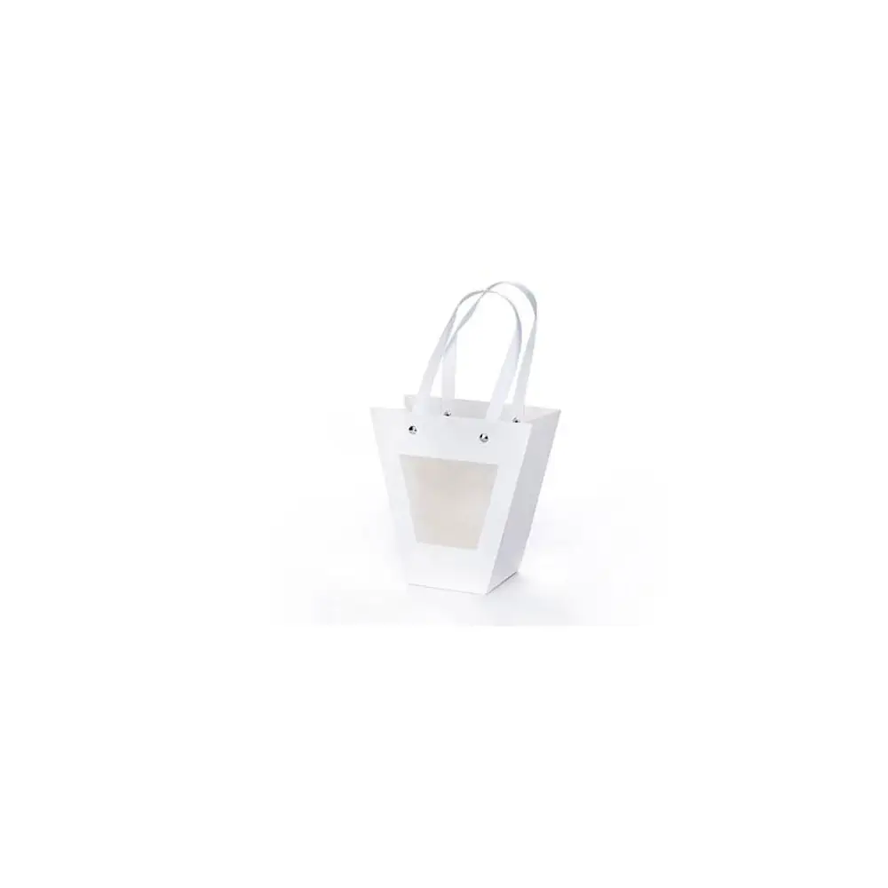 1 shopper in carta con finestra bianca 8x8x16hx16top cm A3094 01