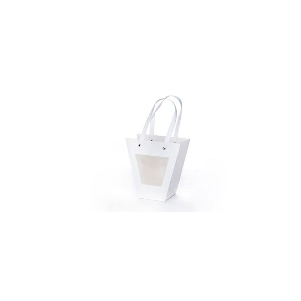 1 shopper in carta con finestra bianca 8x8x16hx16top cm A3094 01