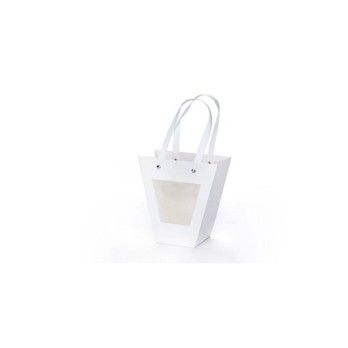1 shopper in carta con finestra bianca 8x8x16hx16top cm A3094 01