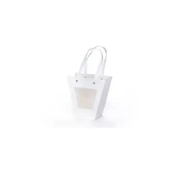 1 shopper in carta con finestra bianca 8x8x16hx16top cm A3094 01