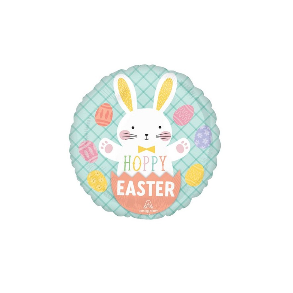 Palloncino foil 42 cm Hoppy Easter Bunny & Eggs coniglietto pasquale 7A4640801