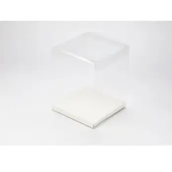 Scatola trasparente pet con fondo cartoncino cm12x12x15h A3080 1 pz