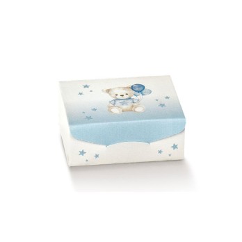 scatolina portaconfetti 70 x 70 x 30 mm 112902 baby orsetto azzurro