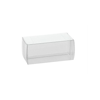 scatolina portaconfetti trasparente in pet pieghevole 6x6x2h cm  A3085