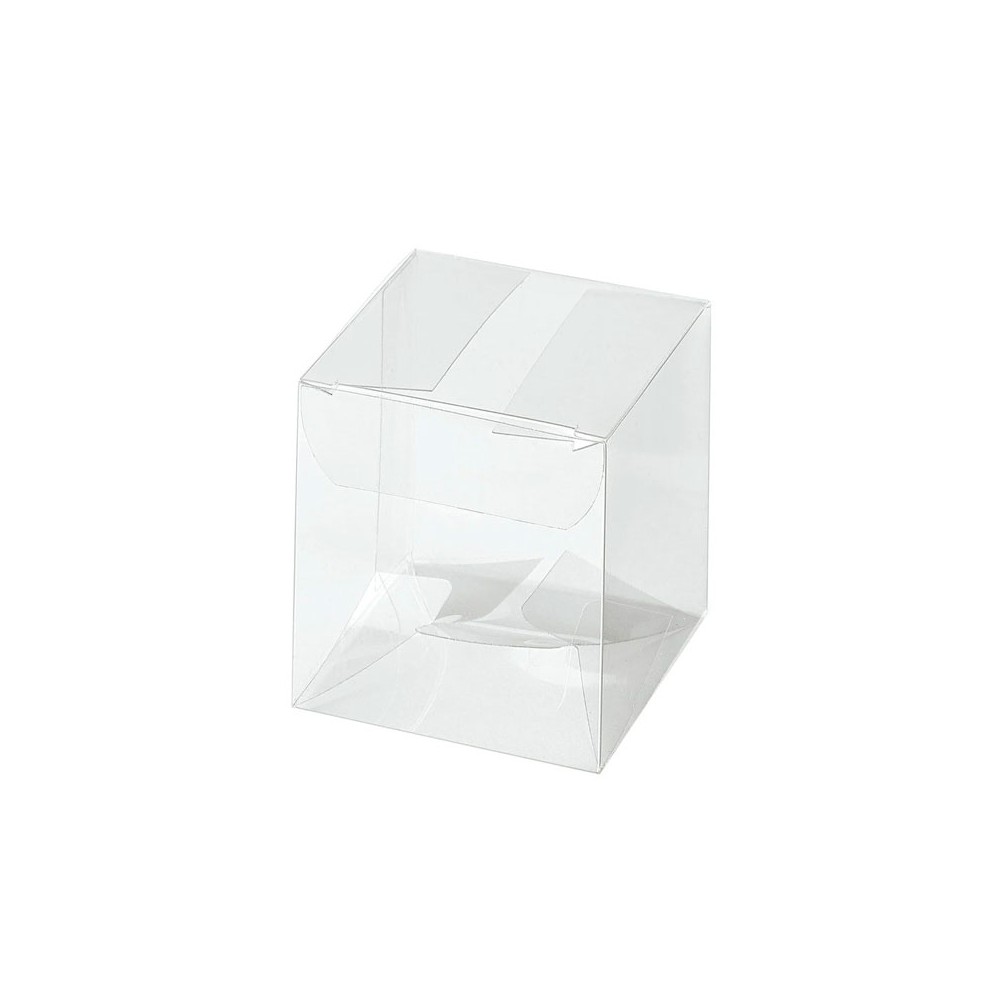 scatolina portaconfetti trasparente in pet pieghevole cm5x5x5h 1 pz A3083