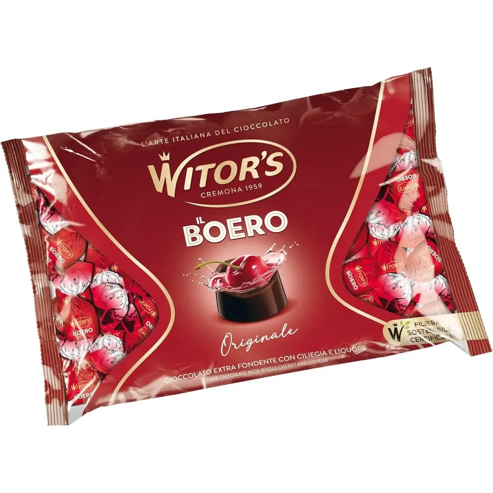 WITOR’S - Il Boero Originale - Cioccolatini Ripieni con Cuore di Ciliegia e Liquore 450 G