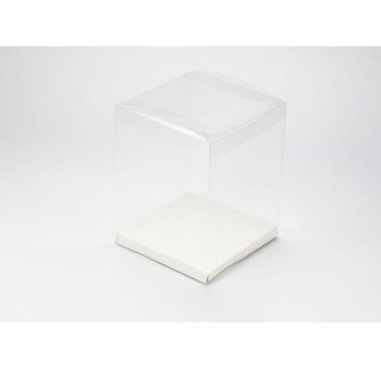 Scatola trasparente pet con fondo cartoncino cm12x12x15h A3080 1 pz