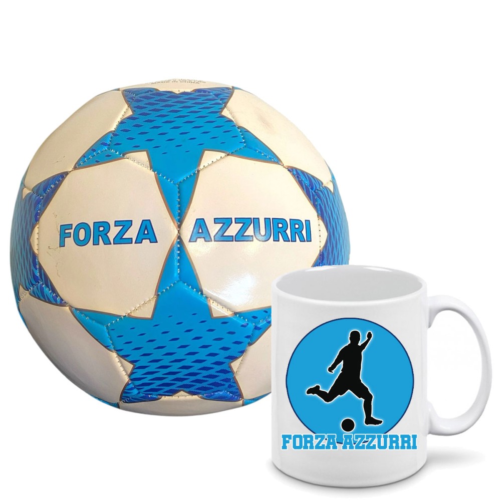 Pallone Napoli FORZA AZZURRI n.5 e tazza