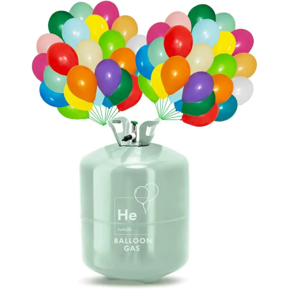 Bombola Elio Gonfiaggio Palloncini 0,59 mc + 100 palloncini 23 cm multicolor