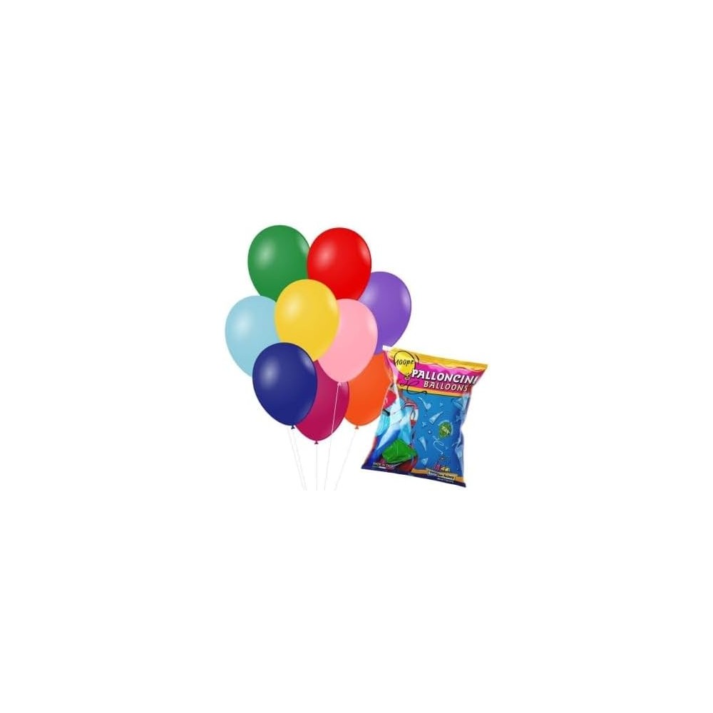 Bombola Elio Gonfiaggio Palloncini 0,59 mc + 100 palloncini 23 cm multicolor