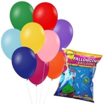 Bombola Elio Gonfiaggio Palloncini 0,59 mc + 100 palloncini 23 cm multicolor