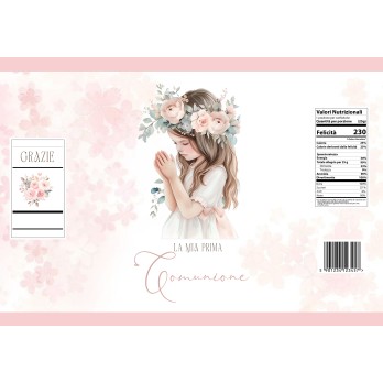 Patatine prima comunione bambina Romantic girl personalizzabili - 20 Buste