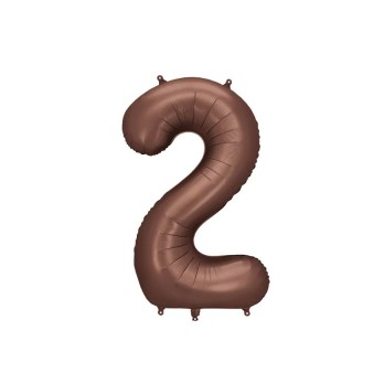 Palloncino foil satinato 2 moka 86 cm 34\'\'  FB1S-2-494