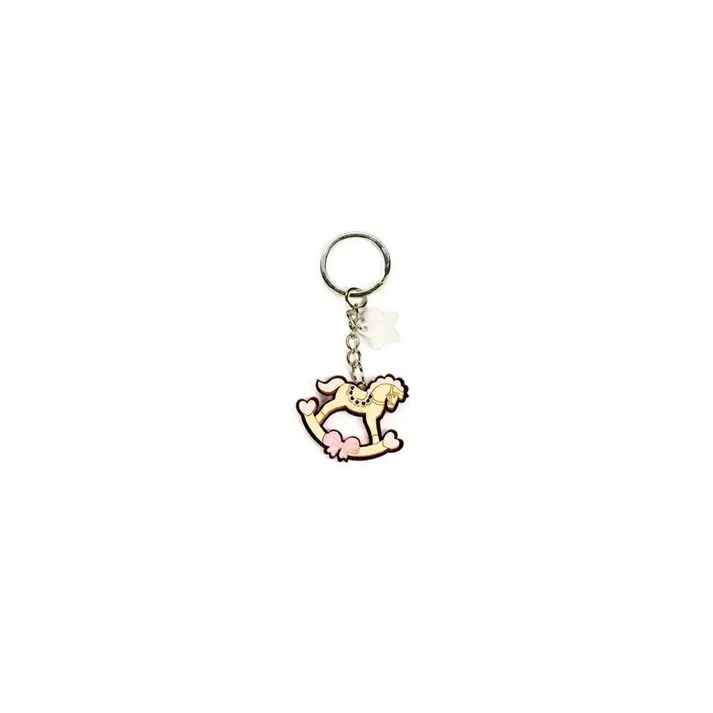 Portachiavi cavalluccio in plexiglass e legno 3 x 3 cm rosa A3027 03