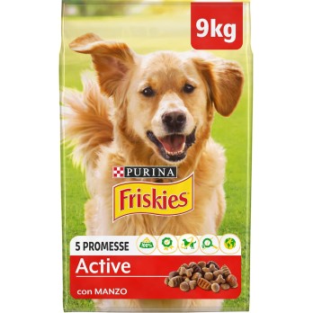 PURINA FRISKIES Active Crocchette per Cani Adulti con Manzo Sacco da 9kg