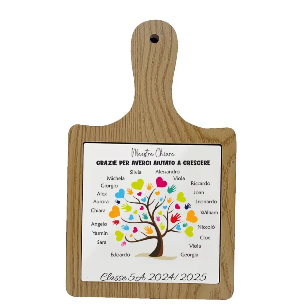 6 Taglieri legno con mattonella in ceramica regalo alle maestre personalizzabili