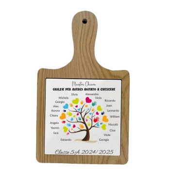 6 Taglieri legno con mattonella in ceramica regalo alle maestre personalizzabili