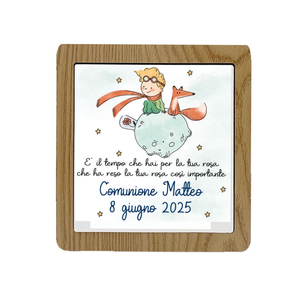 Sottopentola legno con mattonella in ceramica Piccolo Principe new personalizzabile
