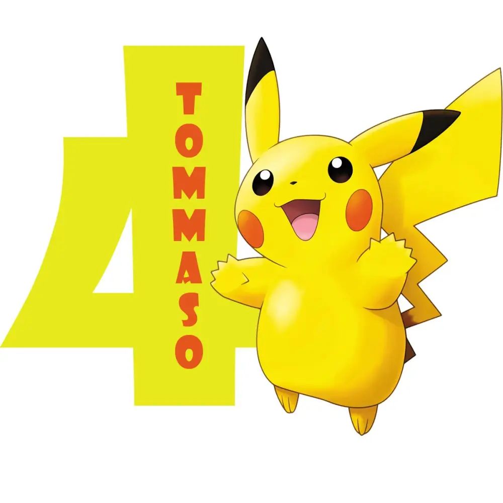 Sagoma in polistirolo Pikachu Pokemon personalizzabile - 60 cm