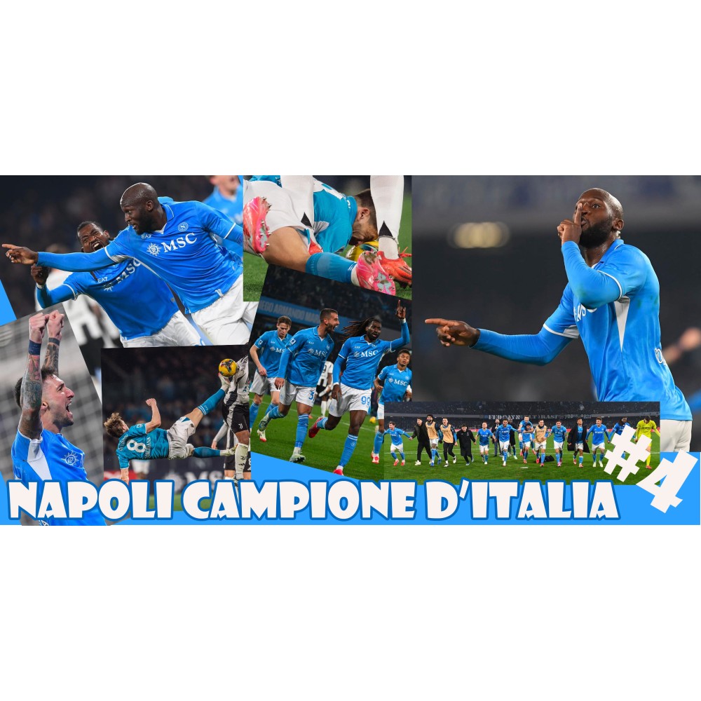 Striscione Banner Napoli Campione d'Italia 4 festa scudetto