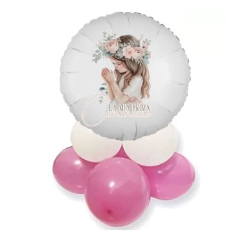 Centrotavola di palloncini Prima Comunione Romantic girl