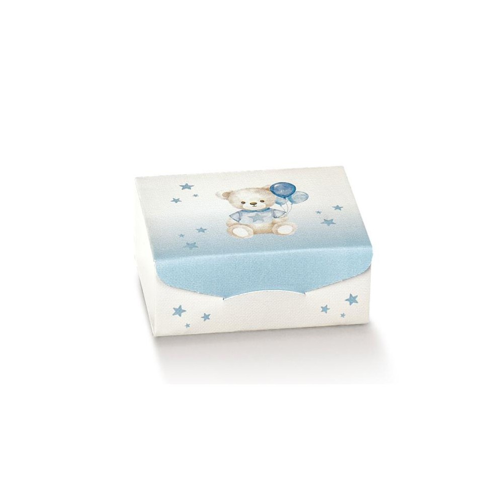 scatolina portaconfetti 70 x 70 x 30 mm 112902 baby orsetto azzurro