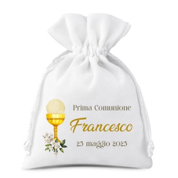 Sacchetti prima comunione personalizzabili calice