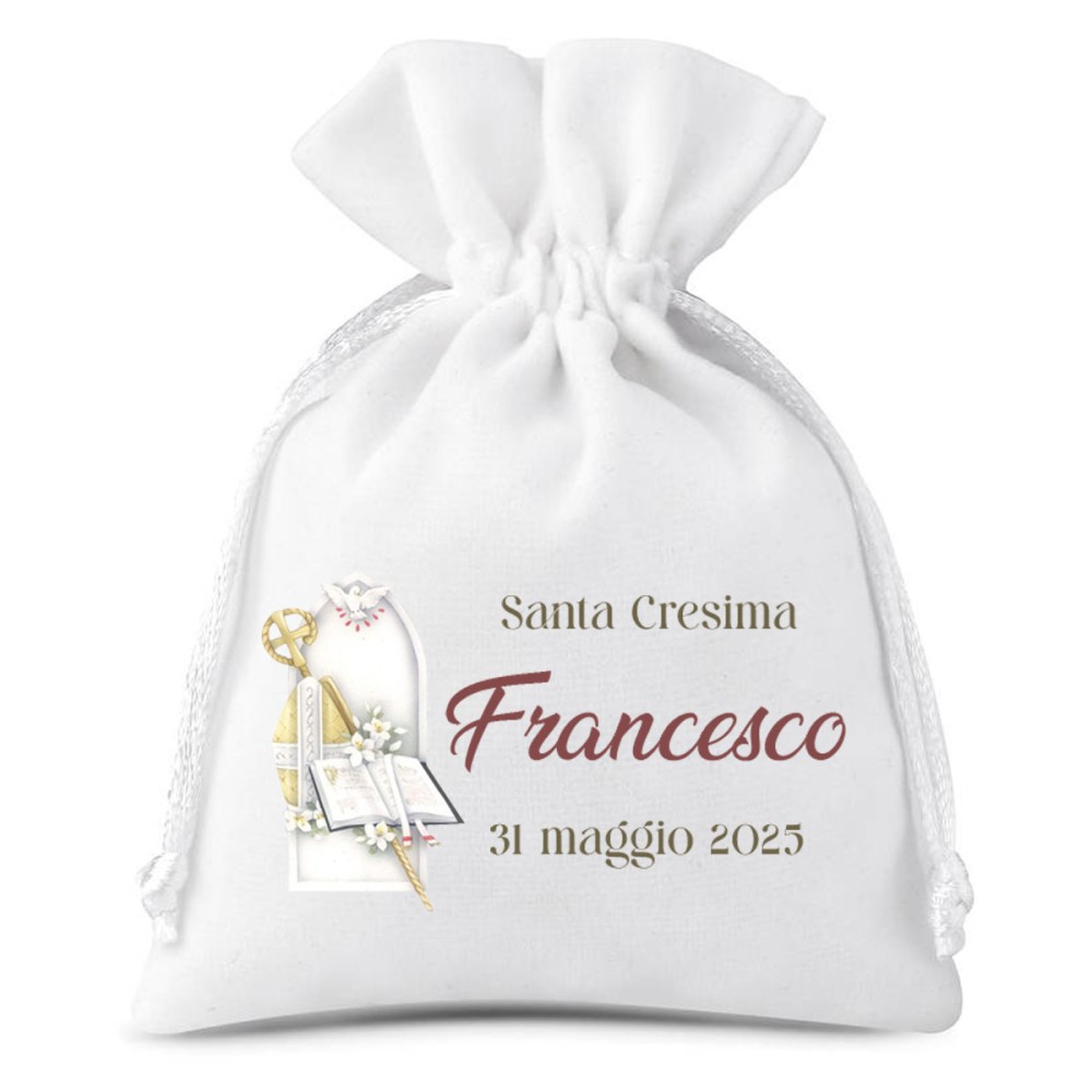 Sacchetti Santa cresima personalizzabili - 10 pz