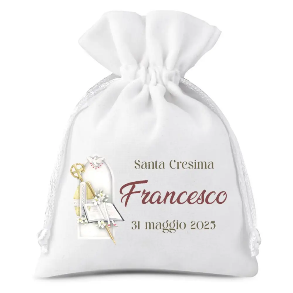 Sacchetti Santa cresima personalizzabili - 10 pz