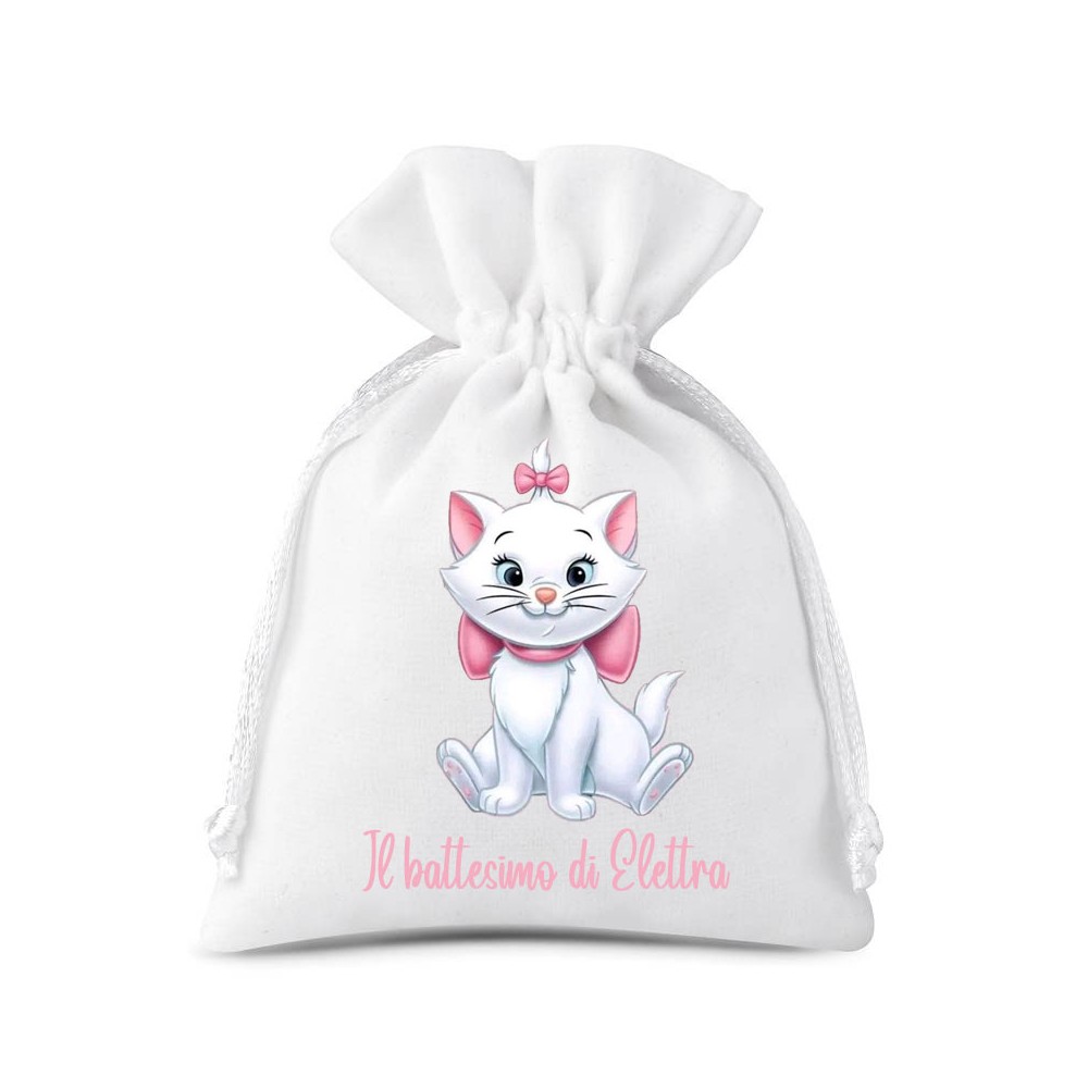 10 Sacchetti Battesimo Minou Aristogatti Minù personalizzabili